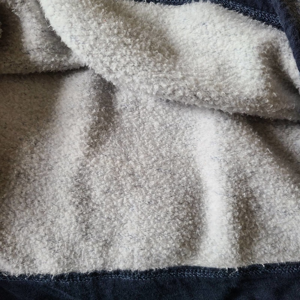 CARBON2COBALT Gray Navy Fleece‎ Lined Zip Front Henley Pullover 144376 Large - Picture 8 of 11